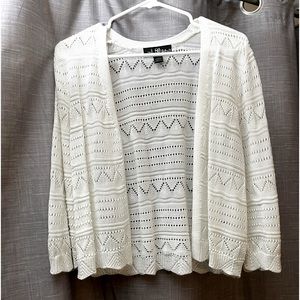 80 Park, LG, White Lace, Shawl/Cardigan